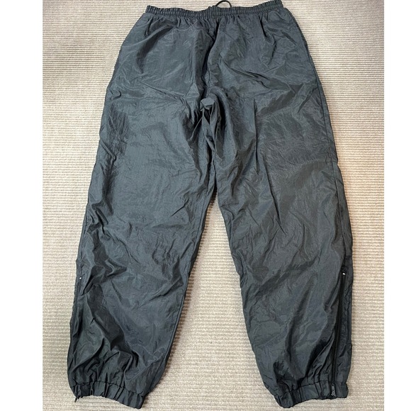 Other - Vintage Black Nylon Track Pants XL Mens Windbreaker Joggers Zipper Cuffs VTG 90s